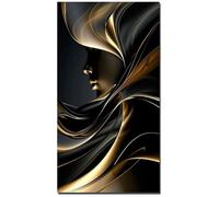 LIMAIDUO Grandes affiches de peinture, collection nordique, noir, or, abstrait, femme, carré, rond, style moderne, décoration d'intérieur, 20 x 40 cm, sans cadre