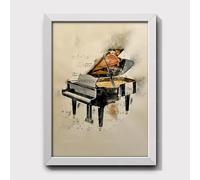 LIMAIDUO Impression aquarelle d'instruments de notation musicale, affiche vintage d'art musical, peinture sur toile, décoration intérieure (60x90cm/cadre intérieur)