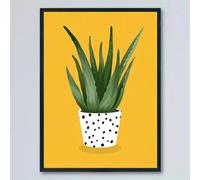LIMAIDUO Impression d'art botanique succulente : Aloe Vera dans un pot à pois, décoration murale pour salon, chambre, bureau, salle de bain, cadre 80x120 cm