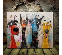 LIMAIDUO Impression sur toile murale représentant un chien de dessin animé original, idéale pour la chambre d'enfant, la maison, le salon, 50 x 70 cm, sans cadre