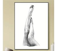 LIMAIDUO Impression sur toile représentant des jambes féminines élégantes, décoration murale en éventail noir et blanc de haute qualité, affiche sur toile, 80 x 120 cm, sans cadre