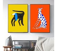 LIMAIDUO Impression sur toile représentant un chien tacheté, décoration murale moderne et simple, idéale pour la chambre d'enfant ou la crèche (50 x 70 cm, sans cadre)