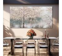 LIMAIDUO Impression sur toile représentant un grand arbre gris - Scène de jardin sereine, affiche à plat pour salon moderne, chambre à coucher, 90 x 180 cm, sans cadre