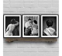 LIMAIDUO Impressions sur le thème de la fille tatouée en noir et blanc Affiche de photographie de tatouage de la Cène vintage Décor esthétique de studio de tatouage 20x30cmx3 Sans cadre