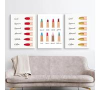 LIMAIDUO Mode Ongles Formes Maquillage Art Mural Manucure Magasin Affiches et Impressions Toile Peinture Salon de Beauté Décor 40x60cmx3 cadre