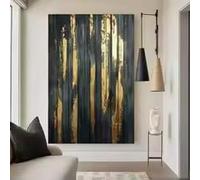 LIMAIDUO Tableau abstrait moderne représentant un paysage de parc bleu, idéal pour les amoureux des beaux-arts, sur toile, pour la décoration du salon (80x120cm/sans cadre)
