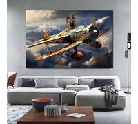 LIMAIDUO Tableau d'animal pilote de chasse, affiche murale personnalisée, portrait d'animal de compagnie sur mesure, décoration pour salon, impression sur toile (80 x 120 cm/cadre intérieur)