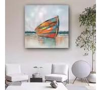 LIMAIDUO Tableau sur toile de style scandinave, peinture abstraite, paysage urbain moderne, art mural (90x90cm/cadre intérieur)