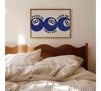 LIMAIDUO Toile imprimée « Boule bleue n° 8 porte-bonheur » Décor murale amusante thème billard, idéale pour salon chambre, un bar ou toute autre pièce (70 x 100 cm/Cadre intérieur)