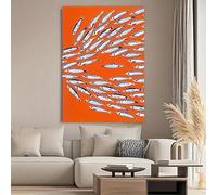 LIMAIDUO toile imprimée représentant une sardine abstraite, décoration murale pour salon, chambre, bureau, salle à manger (40 x 60 cm/sans cadre)