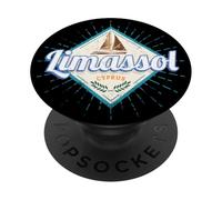 Limassol Ville à Chypre avec voilier Souvenir île Vintage PopSockets PopGrip Adhésif