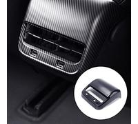 LIMBQS Couvercle d'aération AC en fibre de carbone pour Tesla Model 3 & Model Y, garniture d'aération de la console centrale arrière pour accessoires Tesla (Carbone stupide)