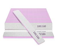 Lime à ongles 100/180 grain professionnel réutilisable 25 pièces Double face lavable pour ongles acryliques et naturels Outils de manucure adaptés pour la maison et le salon