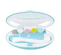 Lime à Ongles Bébé, Kit de Coupe-Ongles Électrique, Soin des Ongles Sécurité Rectifieuse de Manucure pour Orteils et Ongles des Nourrissons Nouveau-nés Bébés Adultes avec LED - Bleu Clair