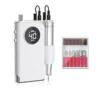 Lime à ongles électrique 40000 tr/min perceuse à ongles Machine à couple élevé ponceuse à ongles équipement d'ongle Rechargeable professionnel Nail Art Salon manucure Machine Limage précis(40000RPM-Wh