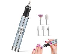 Lime à ongles électrique avec 5 têtes remplaçables 20 000 tr/min 4 vitesses 500 mAh Micro USB Portable à faible bruit Manucure Pédicure Polissage Meulage Peeling Perceuse ongles pour ongle des