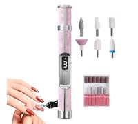 Lime à ongles électrique équipée d'un écran LED, trois vitesses de réglage avec douze têtes de meulage pour maison, spa, salon, voyage, camping, manucure, pédicure