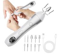 Lime à ongles électrique | Outil de soin des ongles portable rechargeable | Outils de manucure avec 10 lumières LED réglables intégrées pour les personnes âgées, les débutants, la famille, les salons