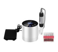 Lime à Ongles Électrique Portable, 35000RPM Professionnelle Perceuse à Ongles Rechargeable pour Enlever et Polir le Gel Acrylique Ongles avec écran LCD, Boutons Tactiles, Pédale-White