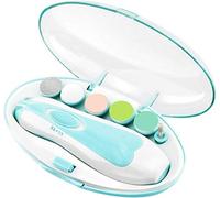 Lime à Ongles Électrique pour Bébé, Manucure Électrique pour bébé, 6-in-1 Électrique de Manucure à avec LED Light, Tondeuse à Ongles pour Nouveau-Nés Enfant et Adulte - Bleu (Piles non incluses)