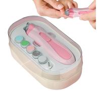 Lime à ongles électrique pour bébé - Tondeuse à lumière LED 13,7 x 3,8 cm ~ Kit de manucure alimenté par batterie anti-pincement pour bébés garçons filles, usage quotidien, soins des ongles en voyage,