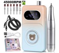 Lime à ongles électrique professionnelle, 45000 tr/min, Machine à polir le Gel,perceuse à ongles Rechargeable à faible bruit,Bleu