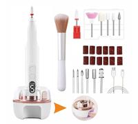 Lime à ongles électrique professionnelle - Lime à ongles sans fil pour ongles en acrylique, lampe UV, station de charge, 5 vitesses, ponceuse à ongles, kit de manucure et pédicure pour salon et maison