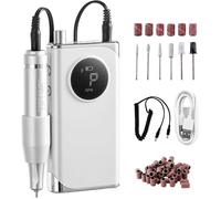 Lime À Ongles Électrique Rechargeable, 40000 Tr/Min, Ponceuse À Ongles Portable Sans Fil, Avec Écran Lcd, 6 Embouts, 50 Bandes De