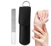 Lime à ongles en verre antidérapante avec poignée ergonomique | Outil de soin des ongles double face pour spa, salon, voyage, maison et camping
