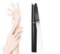 Lime à ongles en verre - Lime à ongles en avec étui, portable professionnelle double face en verre gravé | Repousse-cuticules, manucure, pédicure, soin des ongles, 14 x 1,2 x 0,3 cm