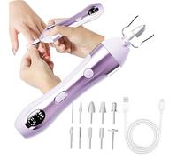 Lime à ongles - Machine de perceuse à ongles électrique - Accessoires de manucure à 10 vitesses avec éclairage LED pour débutants, personnes âgées, salon de maison