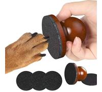 Lime à ongles manuelle pour chiens et chats, poignée en bois avec 3 disques remplaçables, tampon à griffer pour chien pour un soin doux et efficace des ongles, outil de coupe sans stress (B)