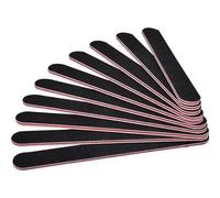 Lime à ongles professionnelle GEMINI Mall - Toile émeri double face 100/180 - Lot de 10 polissoirs - Noir