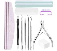 Lime à Ongles Professionnelles,Limes à ongles et Pousse Cuticule,Coupe-cuticules,Brosse à ongles,Kit de manucure et pédicure,Convient pour la maison et le salon