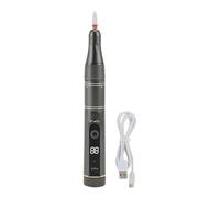 Lime à ongles sans fil, polisseuse électrique, 35000 tr/min, vitesse réglable, alliage d'aluminium, chargement USB, écran LED, for le soin des ongles, salon de manucure(Gray)
