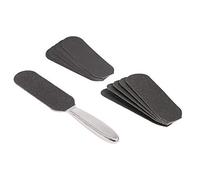 Lime à pied double face outil de râpe de pédicure pour peau morte dure dissolvant les callosités soins de la peau des pieds avec 10 pièces de rechange lime à pied en papier de verre et