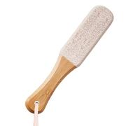 Lime à pied professionnelle pour enlever les callosités, pierre ponce pour peaux dures et talons fissurés, manche en bois de 21,8 cm (blanc)
