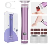 Lime à pieds électrique et broyeur à ongles avec affichage LED, dissolvant de peau dure rechargeable professionnel à 12 vitesses, kit d'outils de pédicure avec disques de papier de verre pour ta pink