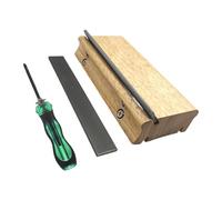 Lime biseautée pour frettes 3 23 35° en acier à haute teneur en carbone pour guitare, basse, ukulélé, banjo, frettes, polissage, ébavurage, façonnage - Couleur bois