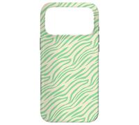 Lime Cream Green Wavy Lines Curves Flowing Strokes Pattern Coque pour iPhone 17 Pro Max