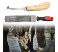 Lime De Fer A Cheval,8 Pouces 200MM Outil De Coupe En Fer A Cheval Avec Manche,Couteau De Soin Des Sabots,Lime A Sabots Cheval,Râpe Sabot En Acier Au Carbone,Ensemble De Coupe-Sabot Pour Sabots