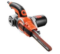 BLACK+DECKER Lime Électrique Filaire - 6 Bandes Abrasives - 3 Bras : Droit 13 mm/Droit 6 mm/Coudé 13 mm - Livrée en Coffret - Interrupteur Anti-Poussière 400W, 455 x 13 mm, KA902EK-QS