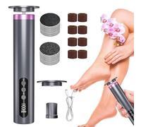 Lime électrique pour les pieds - 2 en 1 - Pédicure et peau dure - 9 vitesses réglables - Ponceuse à pied avec 30 disques de papier abrasif pour le soin des ongles/élimination des callosités de la peau