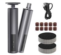 Lime électrique pour les pieds - Éliminateur de callosités électrique 2 en 1 et broyeur à ongles - Rechargeable - 30 têtes - Vitesse réglable - Pour vernis à ongles durs, morts et craquelés
