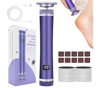 Lime électrique pour pieds, outil de traitement hyperkératose - rasoir électrique portable rechargeable avec 12 vitesses réglables pour enlever la peau dure et les calles, pour homme et femme