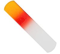 Lime en verre pour pédicure double face Jaune/rouge avec paillettes Longueur 13,5 cm