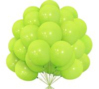 Lime Green Balloons, Pack Of 30 Balloons Matte Green Latex 12 Inch 30.5 Cm Balloon With White Ribbon For Girls Women Boys Birthday Party Christening Wedding Baby Shower Safari Bride Decorations