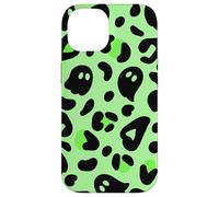 Lime Green Halloween Ghost Cute Leopard Print Cheetah Design Coque pour iPhone 14