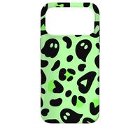 Lime Green Halloween Ghost Cute Leopard Print Cheetah Design Coque pour iPhone 17 Pro Max