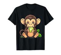 Lime Monkey Aquarelle Lime Fruit Animal Art Singe Amoureux T-Shirt